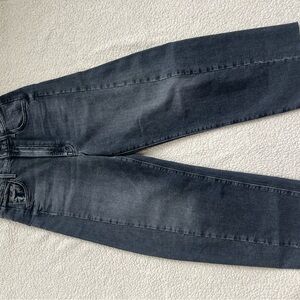 Stylish Black Denim by Mother Denim. Barrel leg